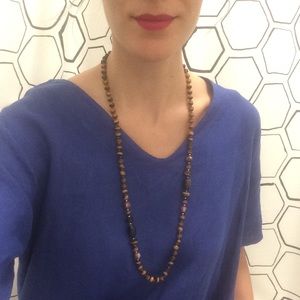 Tigers Eye Long Beaded Necklace